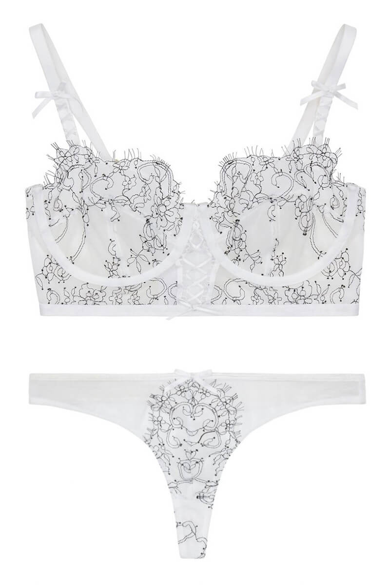 WW Charlotte McKinney Brooke White Chord Detail Thong, £44